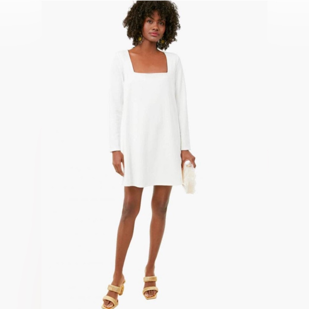 Tuckernuck White Square-Neck Long-Sleeve Mini Dress